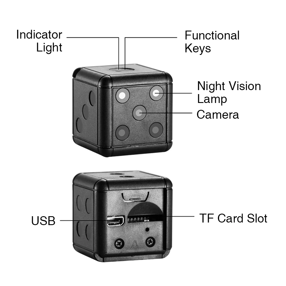 ET SQ16 мини-камера 1080P HD видео рекордер инфракрасный ночной детектор микро брелок с камерой вращение на 360 градусов цифровая камера