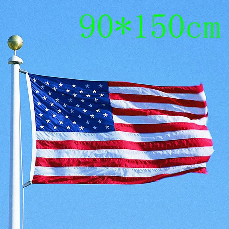 USA Flag Red Line With Brass Grommets Polyester American for Independence Day Double Sided Printed | Дом и сад