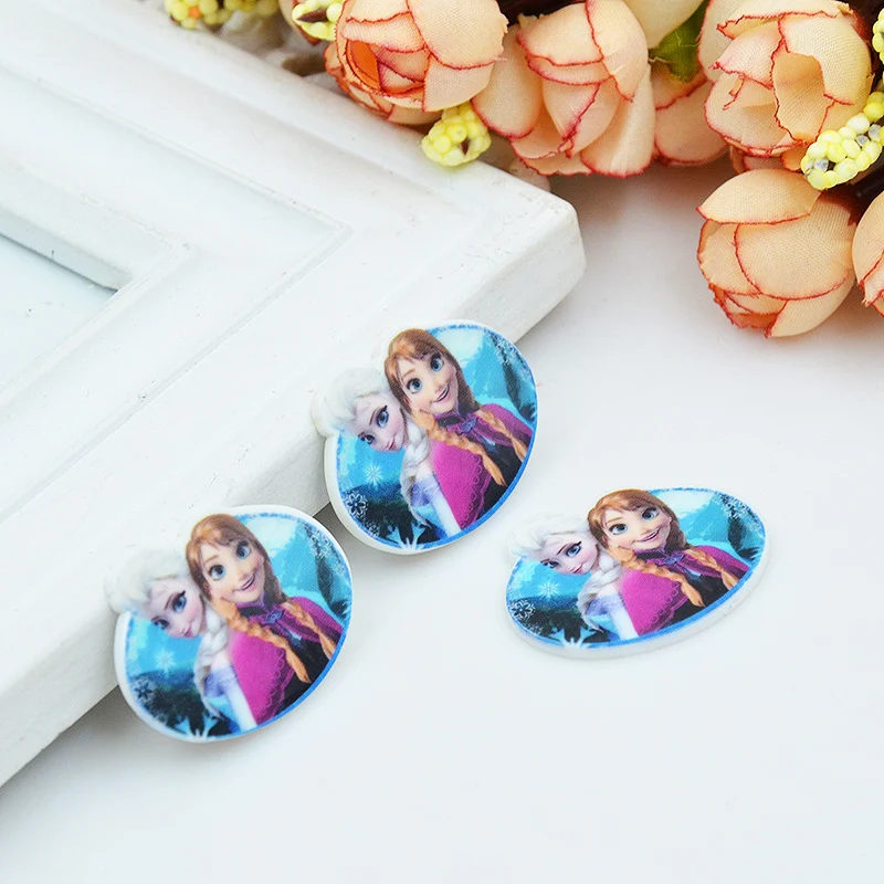 Kawaii Мультфильм плоское заднее украшение из смолы сестра Эльза Анна фигурка Фея
