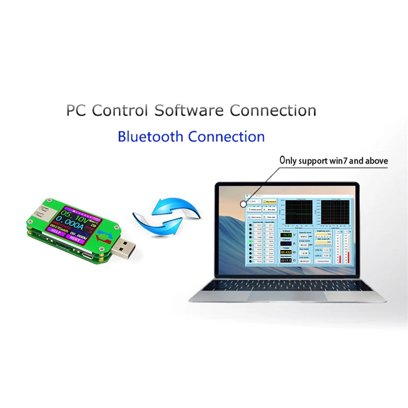 Многофункциональный USB 2,0 полный Цвет ЖК-дисплей Дисплей тестер Вольтметр Амперметр термометр