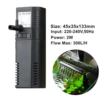 

3 In 1 Multi-function Aquarium Internal Filter Submersible Aquairum Water Pump Filter Oxygen Pump For Fish Turtle Marine Tank