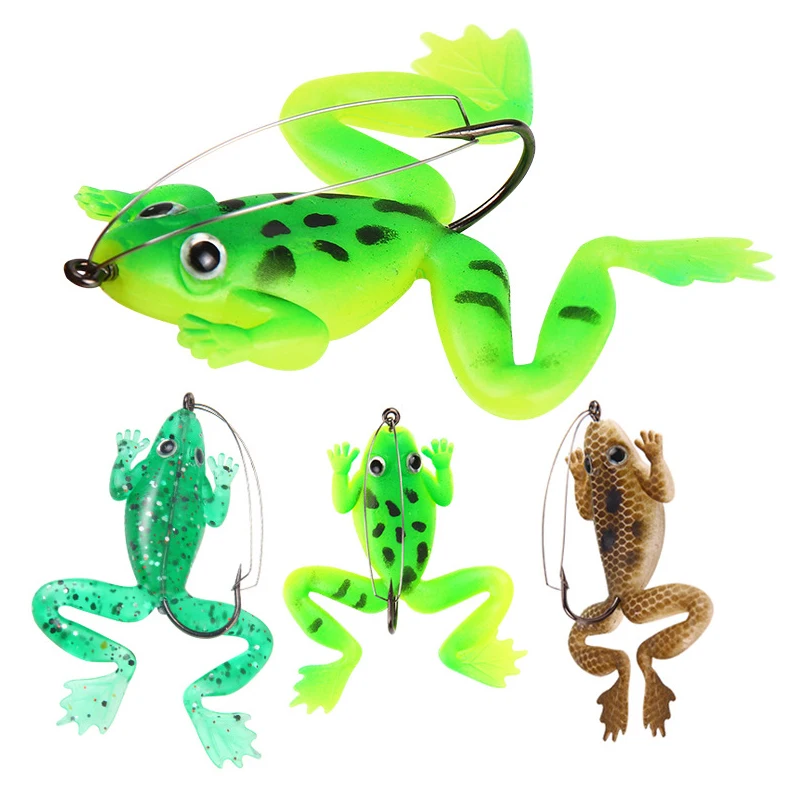 LENPABY 5pcs Frog Lure Ray Frog Topwater Fishing Crankbait Lures/Artificial Soft Bait 5.5CM 8G Soft Tube Bait,Especially For Bass Snakehead,Freshwater Soft Bai Musky Tackle Box Spitted Weedless Bas