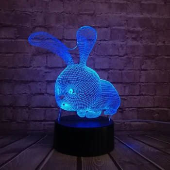 

Kawaii Animal Lamp 3D LED Night Light Lovely Cartoon Rabbit Multicolor Change Table Home Child Bedroom Decor Kids Birthday