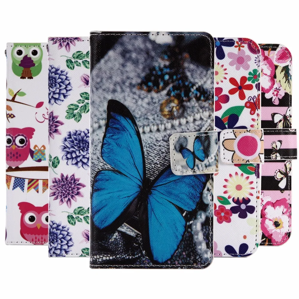 

GUCOON Cartoon Wallet Case for Alcatel one touch idol 2 mini 4.5" Fashion PU Leather Lovely Cool Cover Cellphone Bag Shield