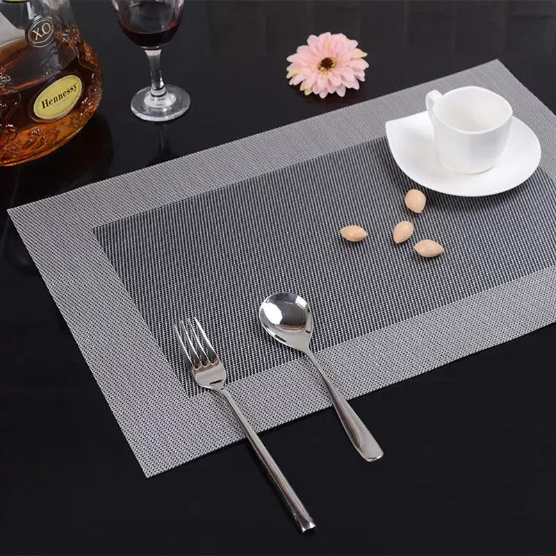 4 Pcs Placemat fashion pvc dining table mat disc pads bowl pad coasters