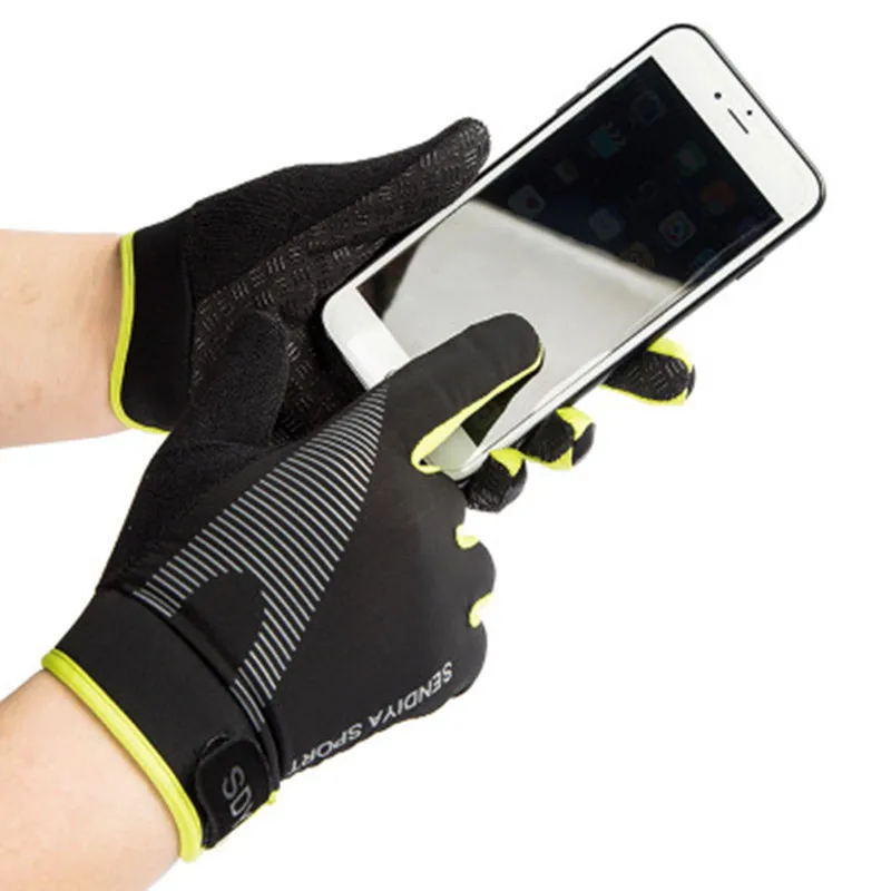 Полный палец Сенсорный экран рабочие перчатки дышащие мягкие защитные перчатки противоскользящие наружные страйкбол спортивные перчатки для мужчин и женщин - Цвет: Green