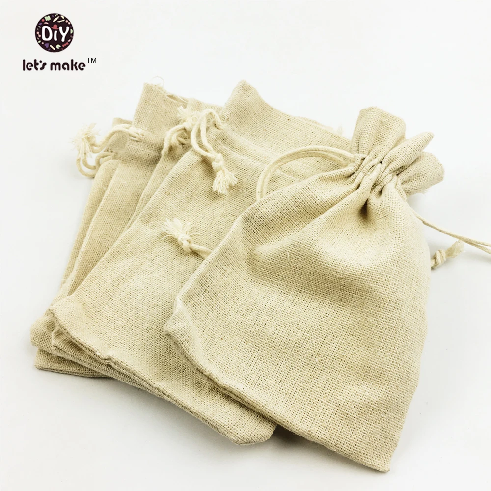 

Let's make Medium cotton muslin bags unbleached double cord drawstring closure(50pcs 14x9.5cm) jewelry gift pendant