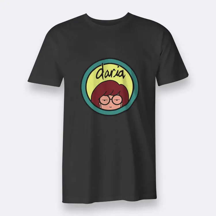 

Daria Circle Cartoon Size S 3Xl Tees Black Men'S Cotton T Shirt