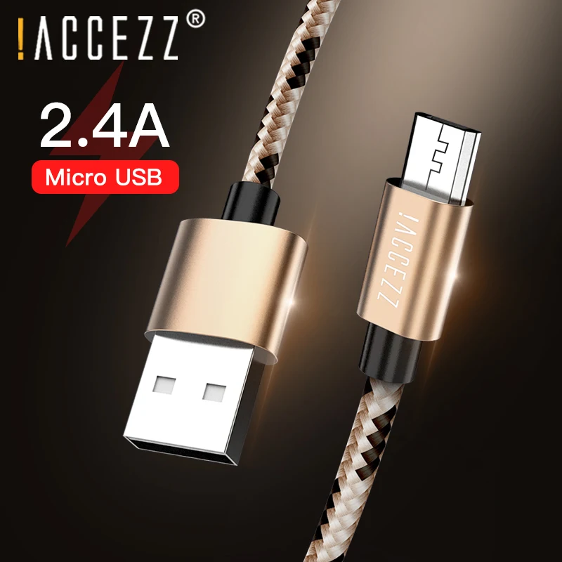 ! ACCEZZ 2.4A микро USB кабель Android для Samsung S6 S7 Xiaomi Redmi Note 5 7 Pro LG мобильный телефон Быстрая