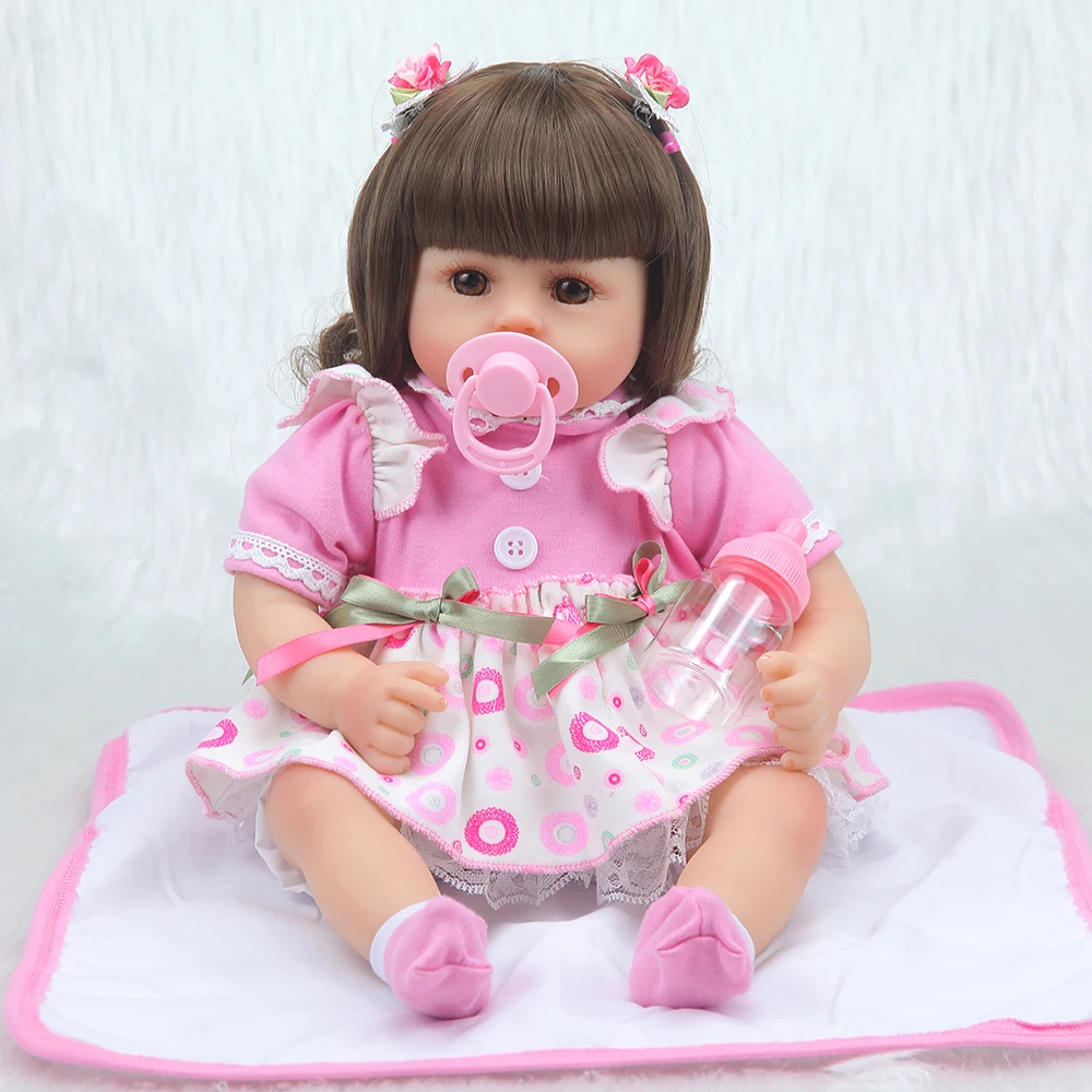 

Forrsdor New 42cm cotton body Baby girl with cute newborn baby clothes limited Collection toys Silicone Reborn Baby dolls