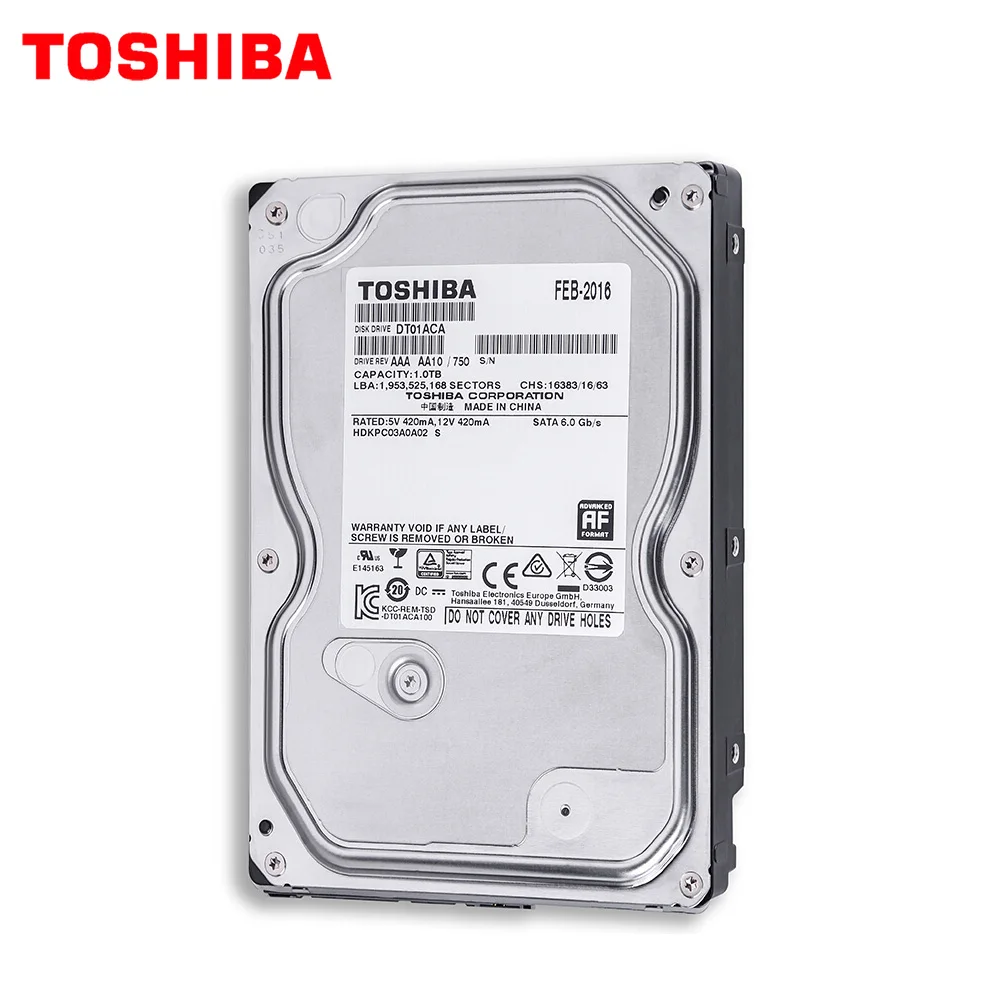 TOSHIBA 1 ТБ ЖЕСТКИЙ ДИСК ВНУТРЕННИЙ HD HDD 7200 об/мин 32 МБ кэш 3 5 &quotSATA3 для настольного ПК