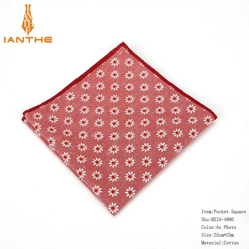 Абсолютно роскошный мужской платок усы цветочный принт Hankies хлопок Hanky бизнес карман квадратное полотенце для сундуков 25*25 см - Цвет: IA4900