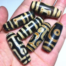 6 шт./лот овальные бусины из черного агата для изготовления браслета и ожерелья тибетские бусины