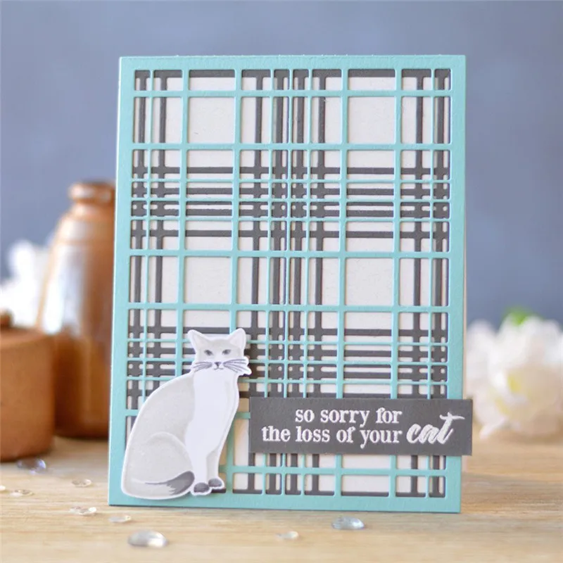 

Naifumodo Window Lattice Background Dies Metal Dies for Scrapbooking Crafts Die Cuts Card Making Album Photo New Cutting Dies
