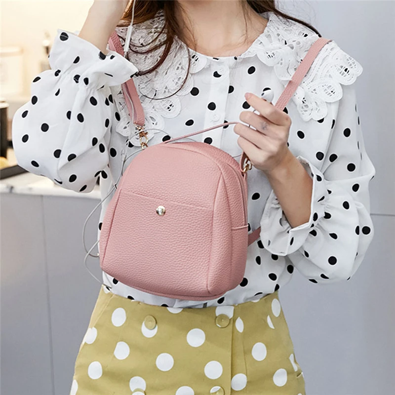 

Women Girls Mini Backpack Faux Leather Rucksack Travel School Bag