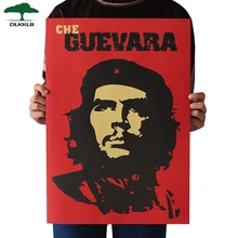 Dlkklb Che Guevara персонаж Ретро плакаты реклама Ностальгический старый Бар Кафе декоративная живопись винтажная Настенная Наклейка 51,5x36 см