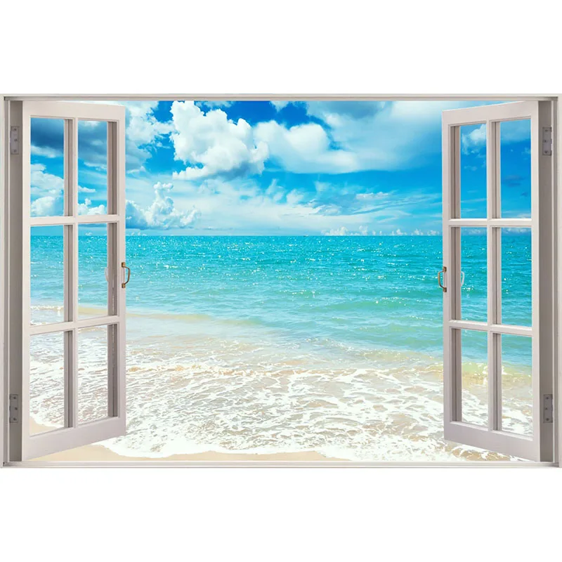Kexinzu 5D Diy Алмазная вышивка крестиком &quotПляжное море за окном&quot полностью