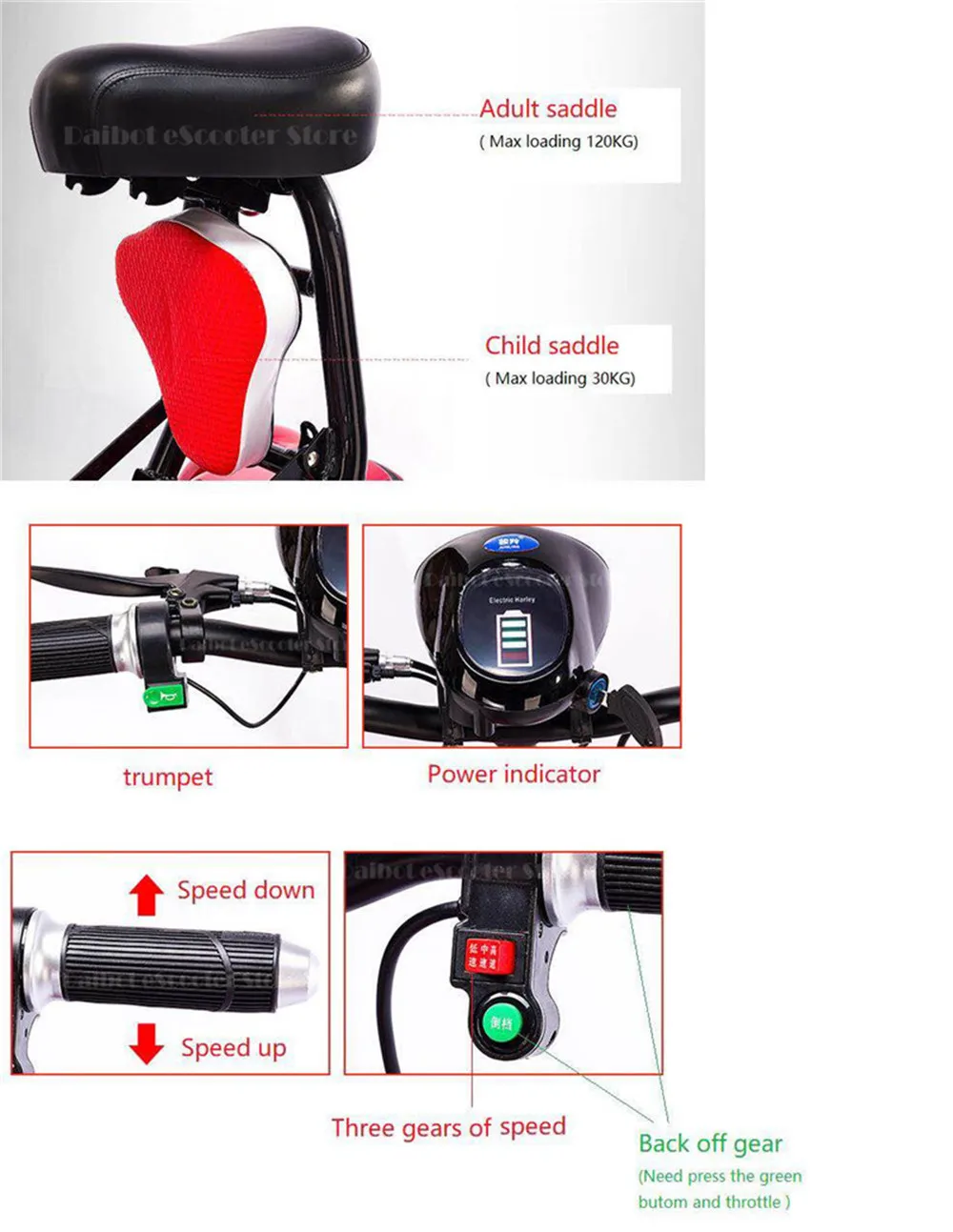 Sale Daibot Electric Scooter For Disabled Four Wheel Electric Scooters Double Drive 250W*2 Folding Electric Scooter For Elderly 19 Sale Daibot Electric Scooter For Disabled Four Wheel Electric Scooters Double Drive 250W*2 Folding Electric Scooter For Elderly 19