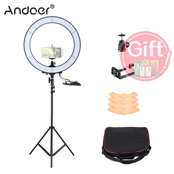 

RU Stock Andoer LA-650D 5500K 40W 600 LED Ring Light Kit Photographic Lighting Phone/Video Photography Ring Lamp with Tripod