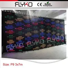 10ft* 23ft недавно RGB 3 in1 программируемый свадебное шоу светодиодный видео занавес P9 сценический декорирующий