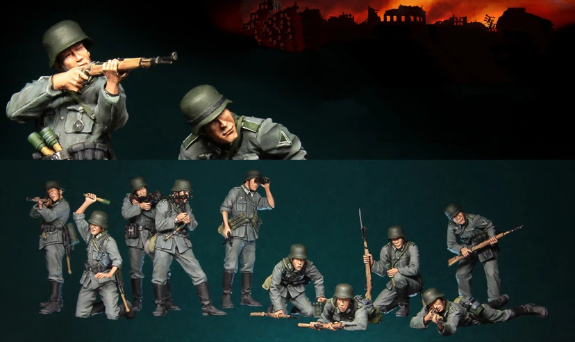 

1/35 Resin Figure Model Kit German Infantry in action Big Set 063 Unassembled unpainted