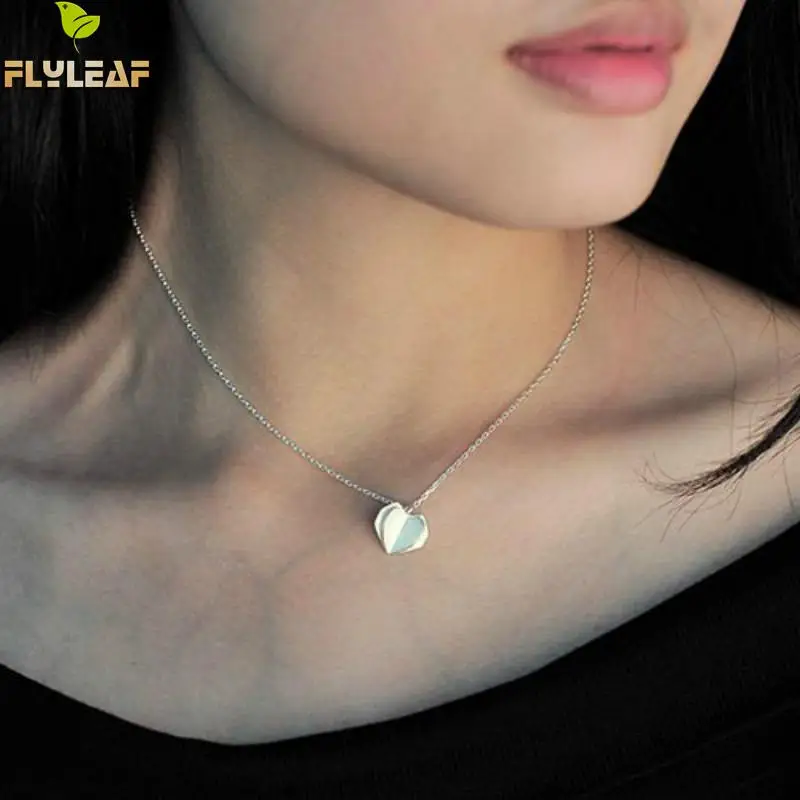 Женское ожерелье из серебра 925 пробы в романтическом стиле с оригами|pendant necklace