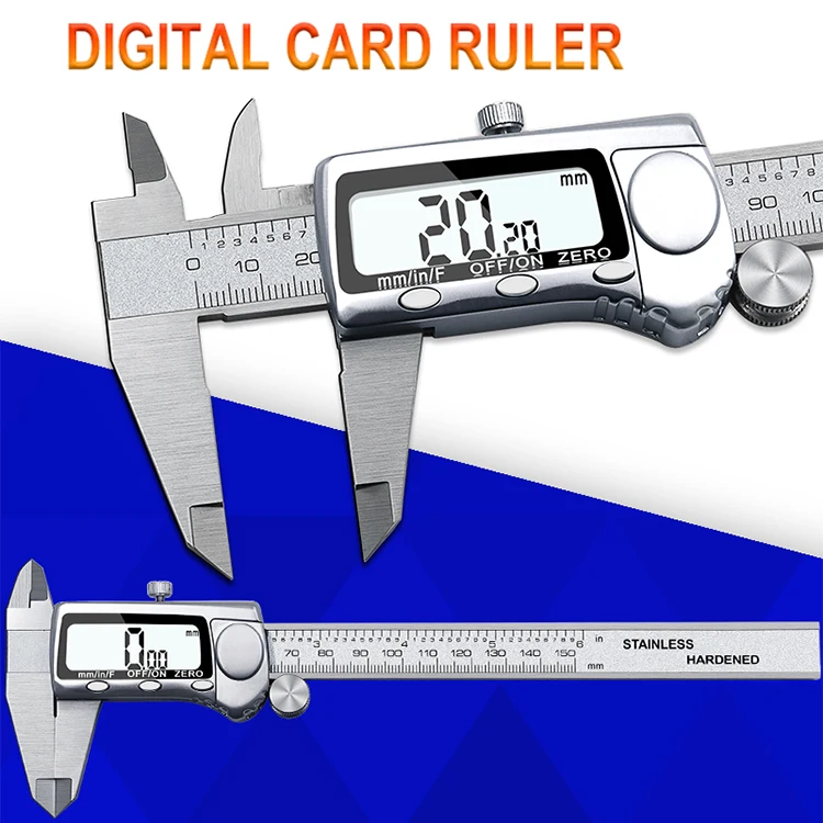 Цифровой штангенциркуль 0-150 мм Метрическая дюймовая фракция Электронный штангенциркуль из нержавеющей стали микрометр измерительные инструменты