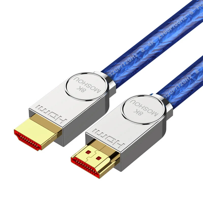 MOSHOU настоящий HDMI 2,1 кабель Ultra-HD(UHD) 8 K HDMI 2,1 кабель 48Gbs с аудио и Ethernet HDMI шнур 1 м 2 м 5 м 10 м 15 м 20 м HDR 4:4:4 - Цвет: Синий