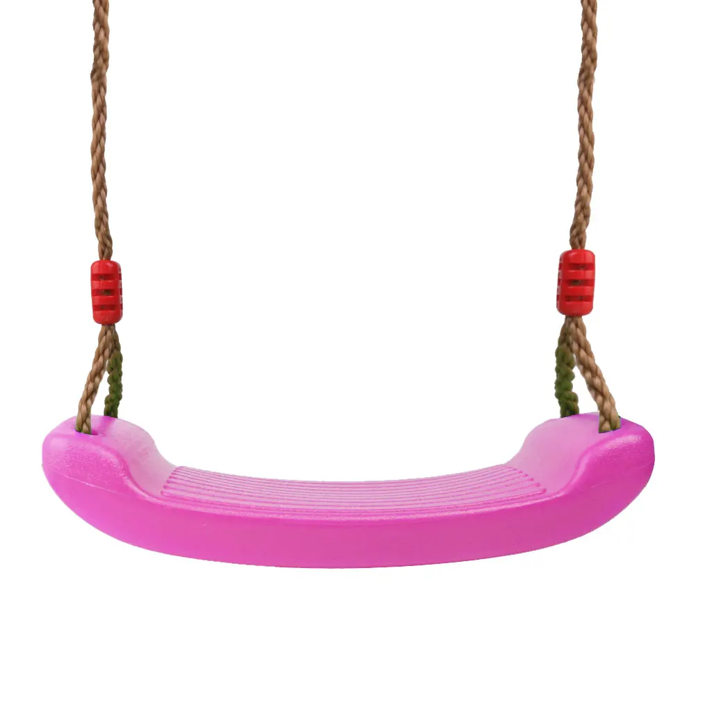 Outdoor Swing Set 4CM Thick Seat with Adjustable Ropes Playground Accessory for Kids Children Outdoor Play Toy - Pink