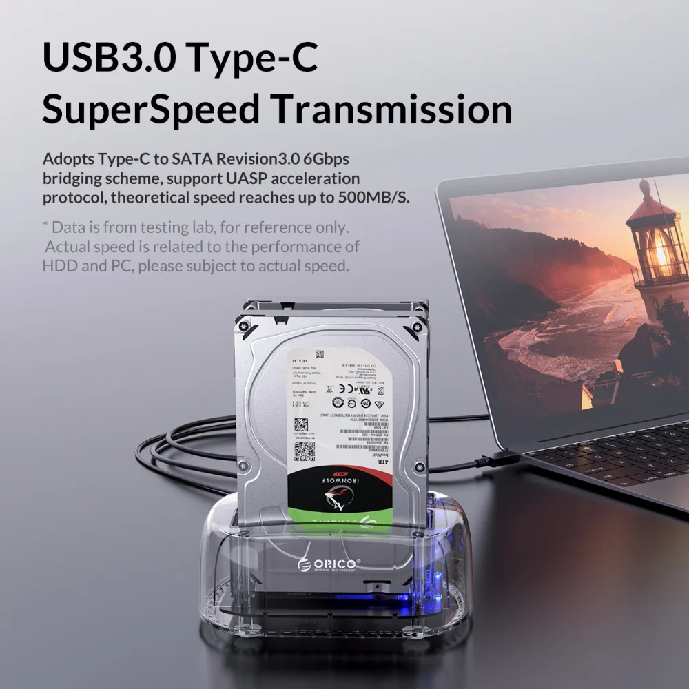 ORICO Dual Bay USB3.1 type-C HDD док-станция внешний 2,5 3,5 HDD корпус чехол с офлайн клонированной поддержкой 24 ТБ Max