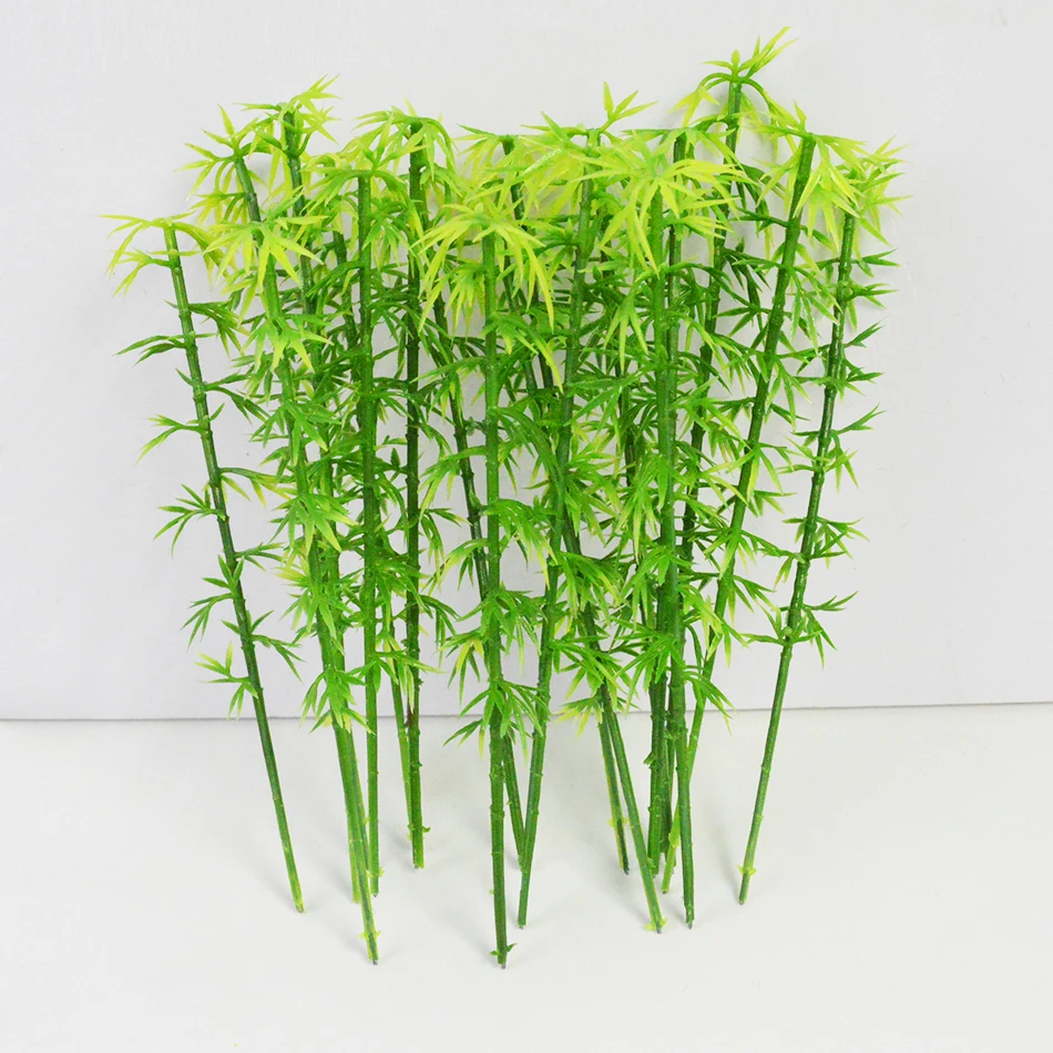

Miniature scale model bamboo 10cm green bamboo model for model trains layout