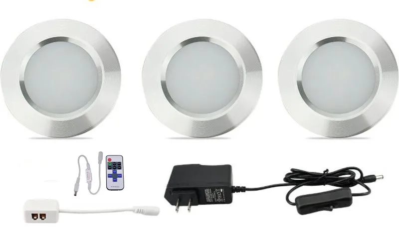 12V 3W LED Under Cabinet Light Wireless IR Remote Control ...
