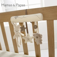 Kawaii Musical Soft Plush Rabbit And Bear Baby Rattle Hanging Toy Stroller Star Hanging Rattle Mobile Products Cute Baby Toys