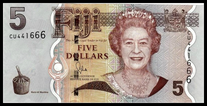 

Fiji 5 Dollars 2007- 2012 P-110 UNC original Banknote World Collection Genuine Real Paper Notes Bill Money bank note gift