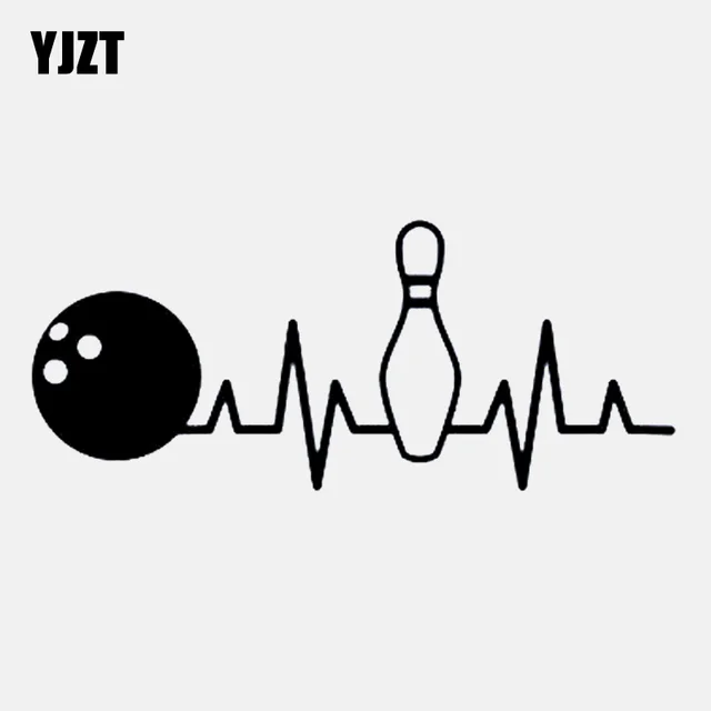 Special Price YJZT 16.7CM*7.1CM Interesting Bowling Heartbeat Vinyl Decoration Black/Silver Car Sticker C22-1289 Special Price YJZT 16.7CM*7.1CM Interesting Bowling Heartbeat Vinyl Decoration Black/Silver Car Sticker C22-1289