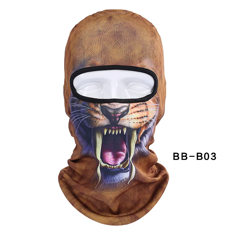 

free shipping Unisex Animal Face 3D Print Ski Balaclava Full Face Cycling Mask Ski Mask