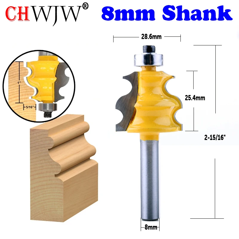 CHWJW 1 шт. 8 мм хвостовик архитектурная Лепка маршрутизатор бит линия нож деревообрабатывающий режущий шип резак для деревообрабатывающих инструментов-16139_8