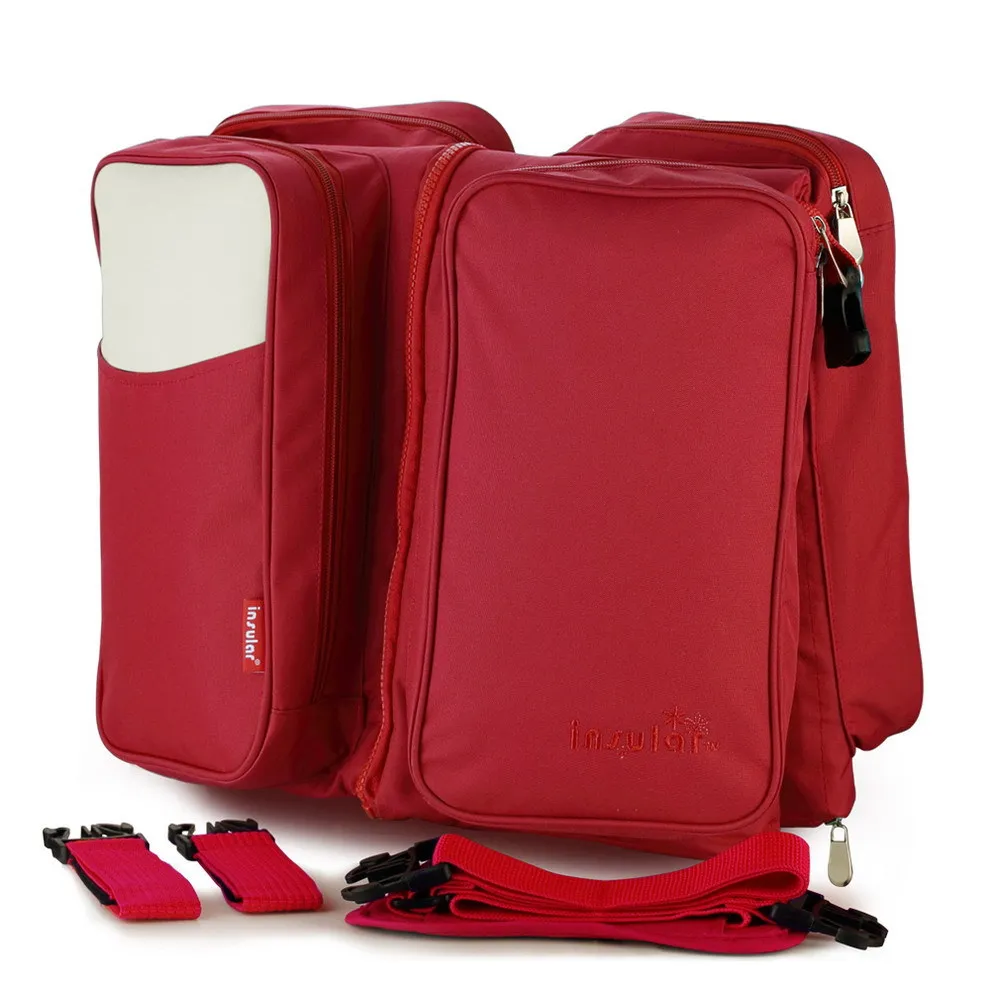 Новое поступление, сумка-мессенджер для детских подгузников, портативная детская кроватка, сумки для путешествий, складные детские кроватки - Цвет: Rubine