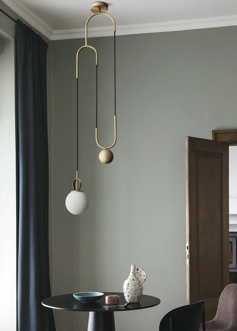 Suspension luminaire Modern Nordic Glass Ball LED Pendant Lights Bedroom Hanglamp Dining Room Home Deco Hanging Light Fixtures (5)