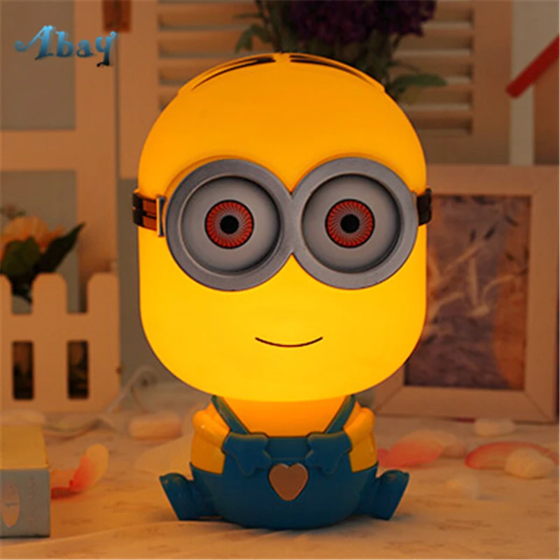 

Cartoon Minions Night Lights Bedroom Bedside Children Room Desk Lights Luminaria Gift Touch Table Warm Lamps Decoration Fixtures