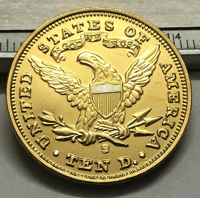 1907 Соединенные Штаты Liberty Head(девиз на обратном направлении)$10 Золото Имитация монеты(Выберите любой мятный P& S& O