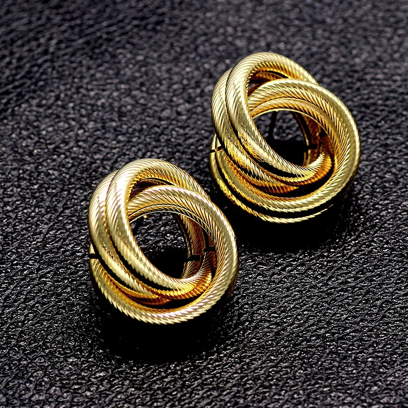 EC340 серьги гвоздики для девушек Brinco Pendientes Bijoux вращающиеся золотистые/Серебристые