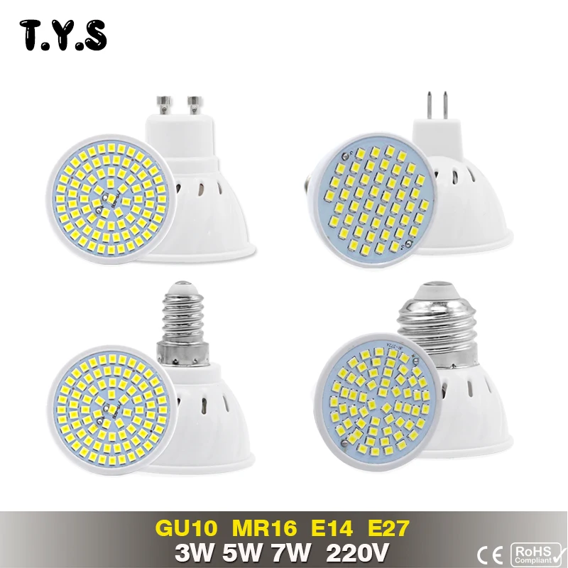 Bombillas Led Bombillas luces 220 V 2835 Lampada De lámpara LED GU10 MR16 E14 E27 ampolla foco LED vela Luz lamparas de la luz del punto Bombillas Led Bombillas luces 220 V 2835 Lampada De lámpara LED GU10 MR16 E14 E27 ampolla foco LED vela Luz lamparas de la luz del punto