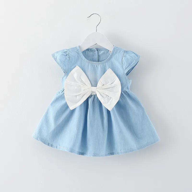 New-Summer-Baby-Girls-Dresses-Newborn-Denim-Fancy-Clothes-With-Big-Bow-knot-2017-Fashion-Cute-Princess-Toddler-Girls-Clothing-1