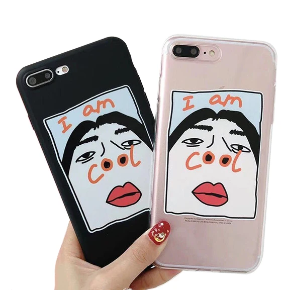 

For iphone 7P Case Funny Cartoon Couples Phone Case For iphone 5 7 6 6S 8 Plus X Cover Fashion Ultra Slim Soft TPU Cases Fundas