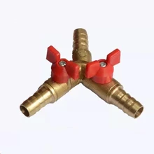5/1" 8 мм латунные Y 3-х ходовой запорный шаровой клапанный зажим фитинги штуцер для шланга 3-ходовой шаровой клапан для топлива газовая труба