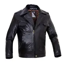 Motor Biker genuine Sheepskin Leather Jacket Motorcycle Men’s Black Jacket M6