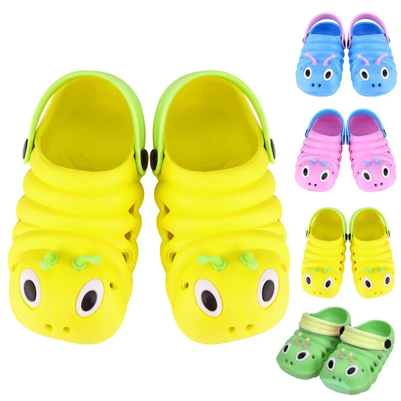 Сандалии для маленьких мальчиков и девочек, детская летняя пляжная обувь, пластиковая гусеница, Детская сандалия, обувь для новорожденных