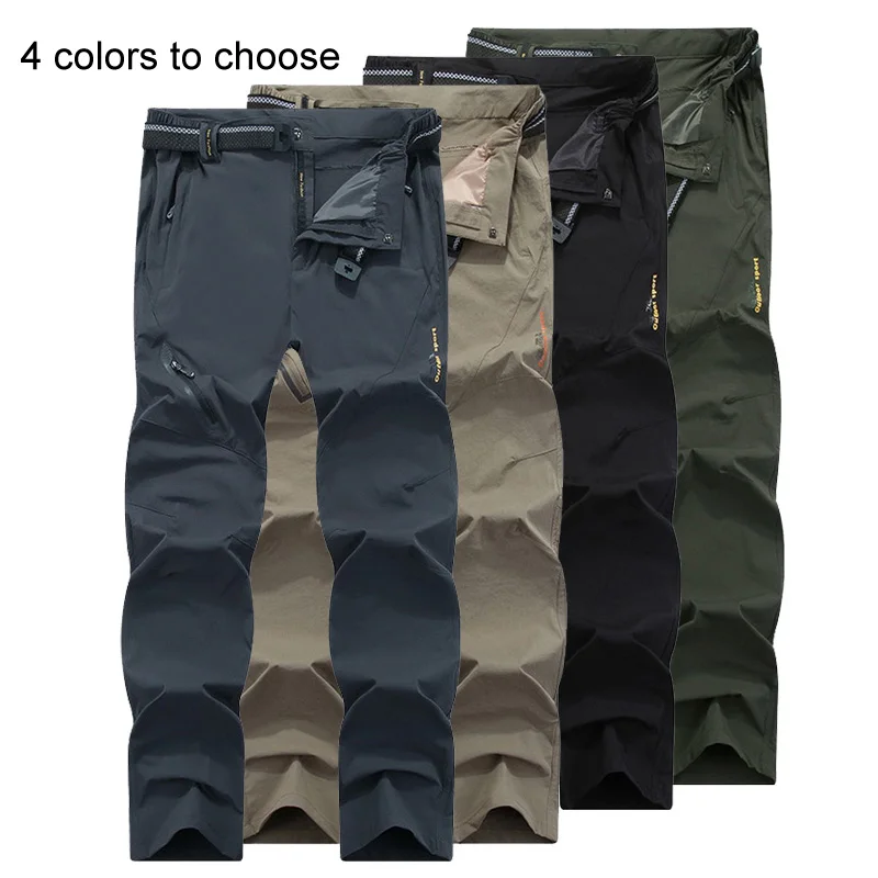 LoClimb 8XL reflectante pantalones de senderismo de los hombres de secado rápido pantalones al aire libre hombre montaña Trekking Pantalones impermeables AM012