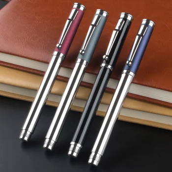 

New Brand 0.5mm Metal Roller Ball Pen Luxury Ballpoint Pen for Business Writing Gift Office School Supplies Black Ink Refills